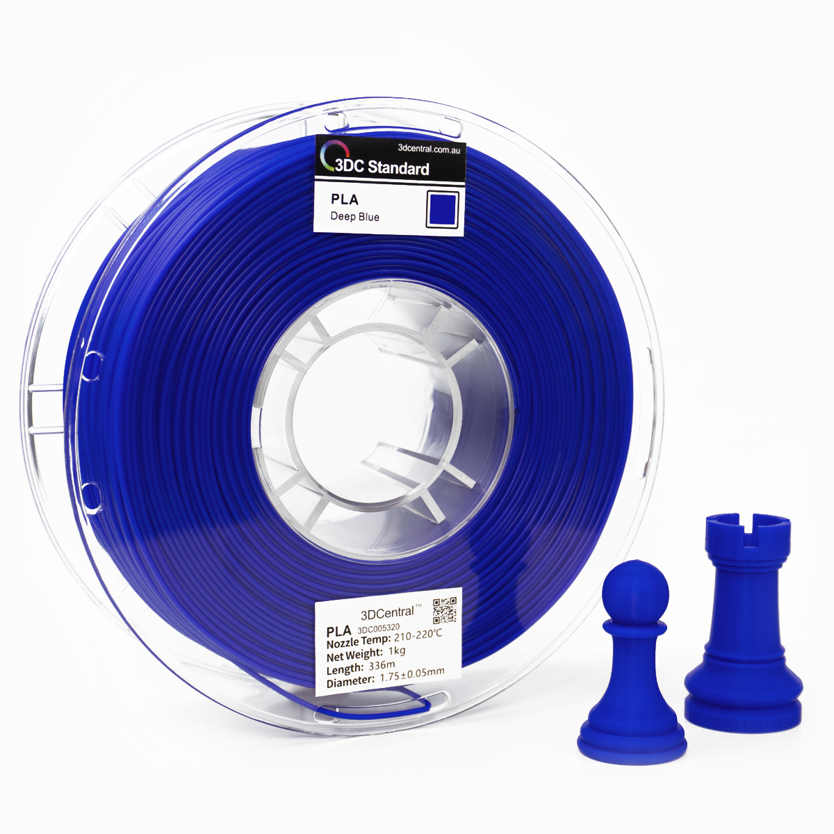 Standard deep blue 3D printer filament spool