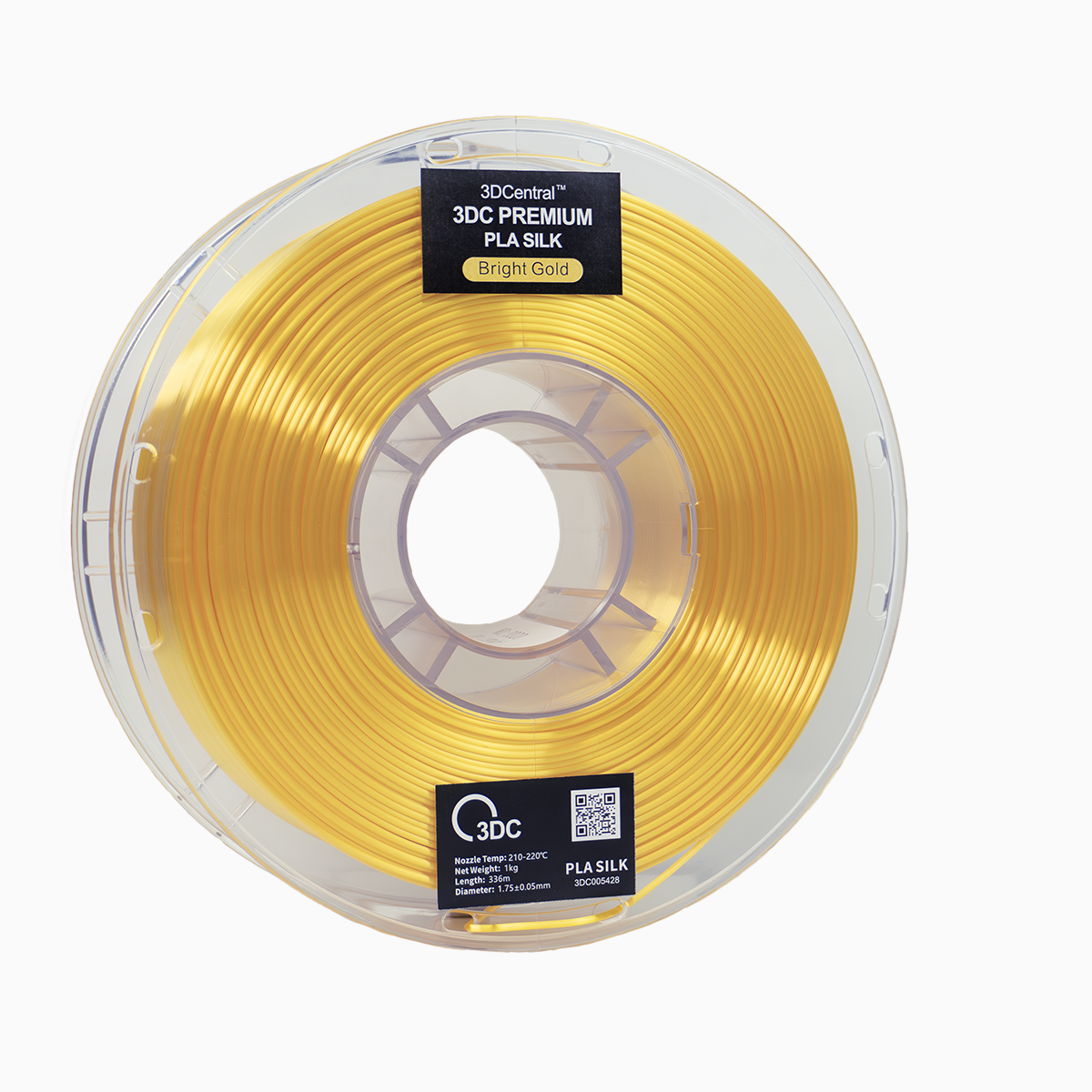 Premium bright gold 3D printer filament spool