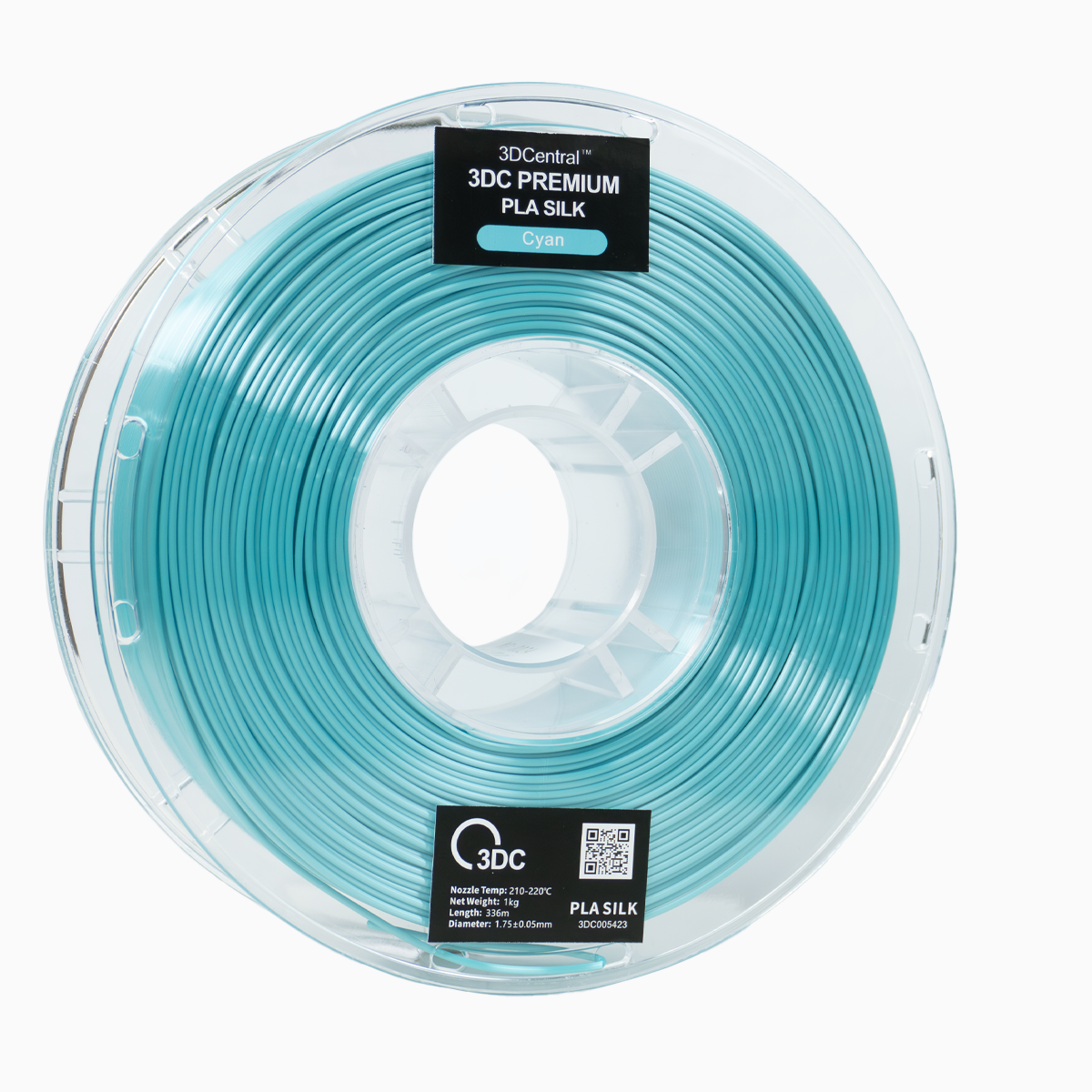 Premium cyan 3D printer filament spool