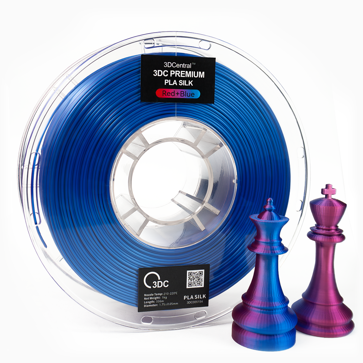 Premium red and blue filament spool for 3D printing