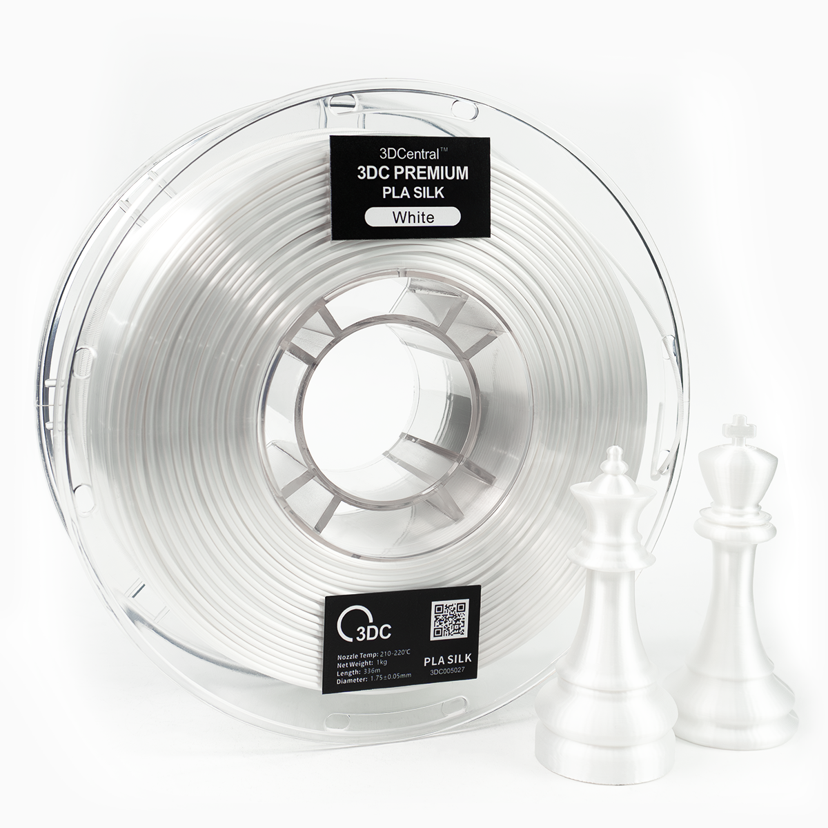 Premium white 3D printer filament spool