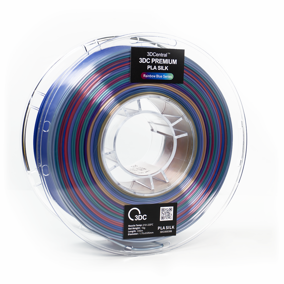 Rainbow Blue color gradient 3D printing filament spool