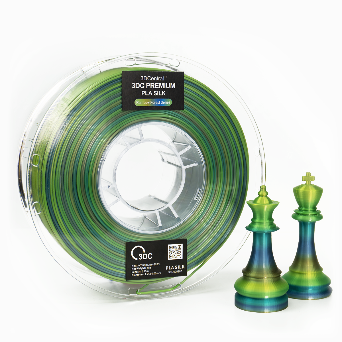 Rainbow forest color gradient 3D printing filament spool