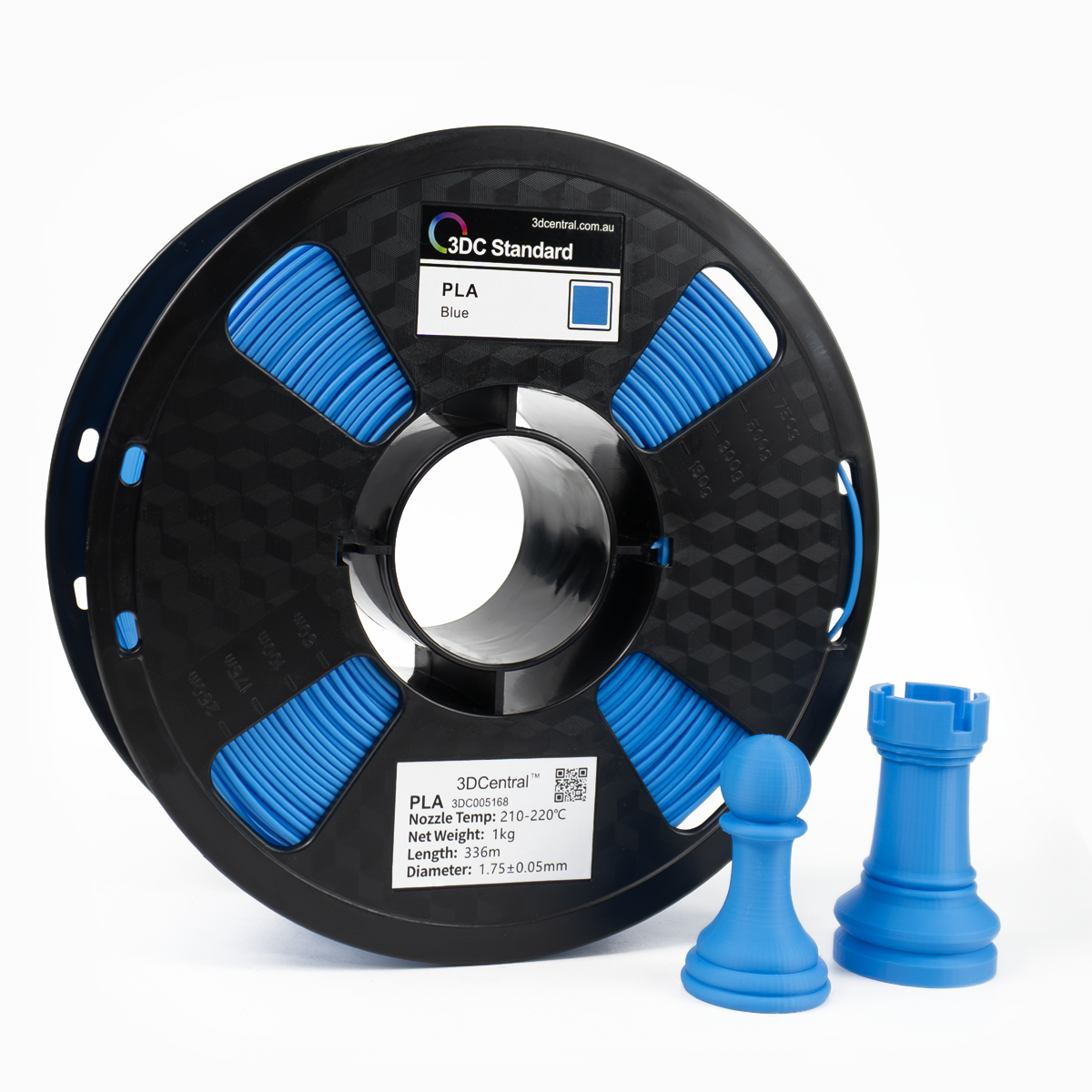 Standard blue 3D printer filament spool