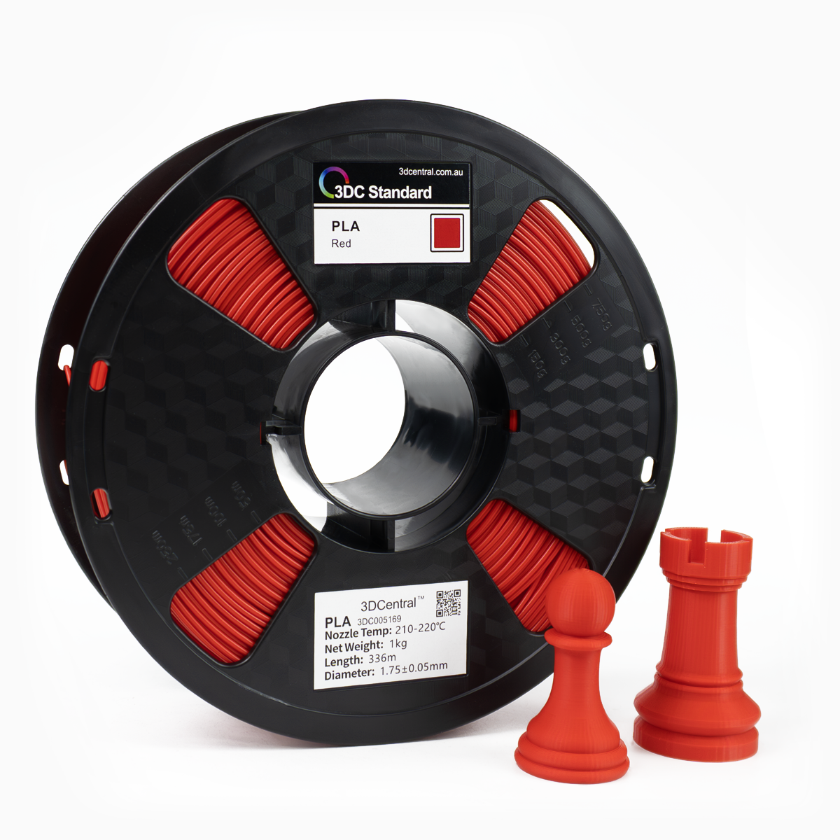 Standard red 3D printer filament spool
