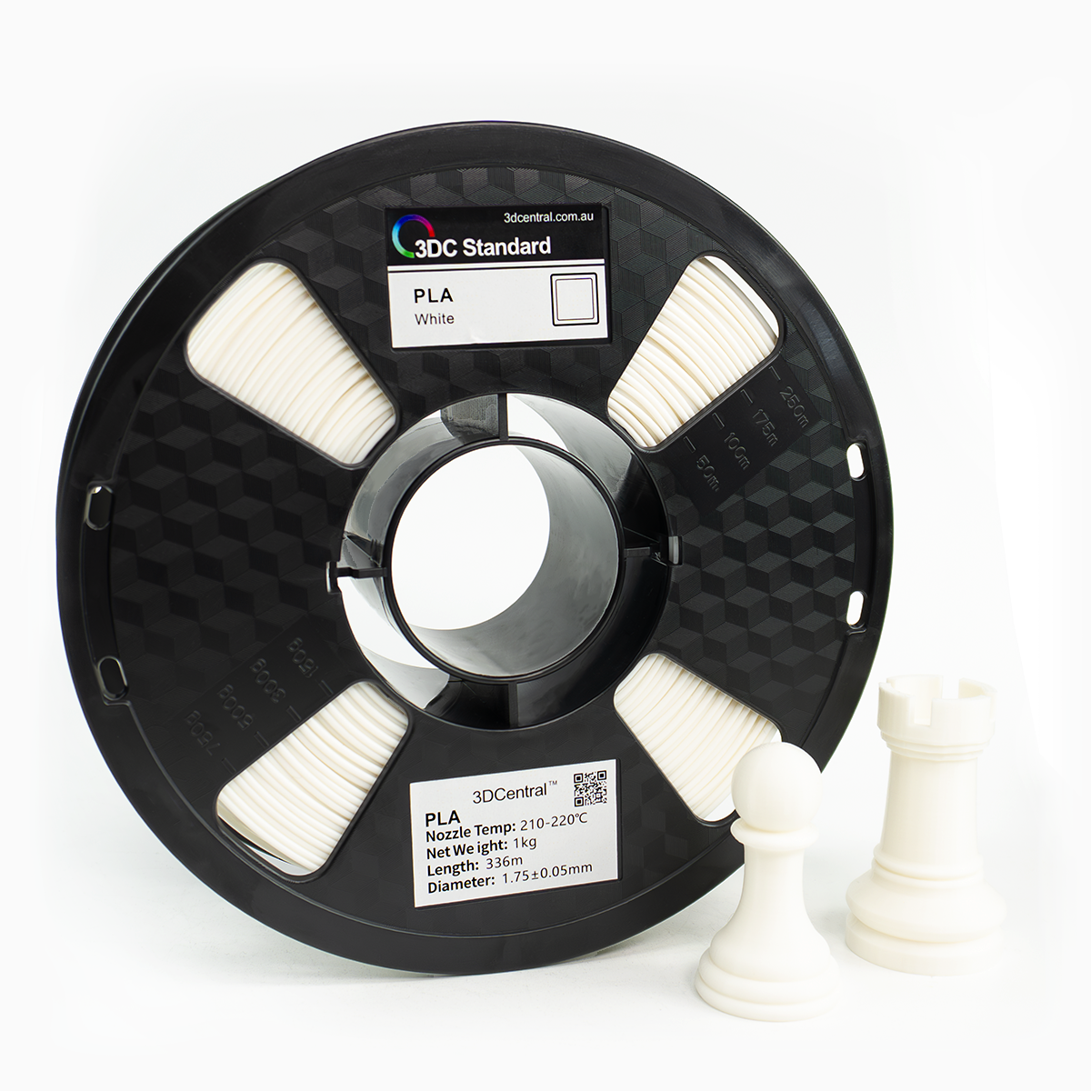 Standard white 3D printer filament spool