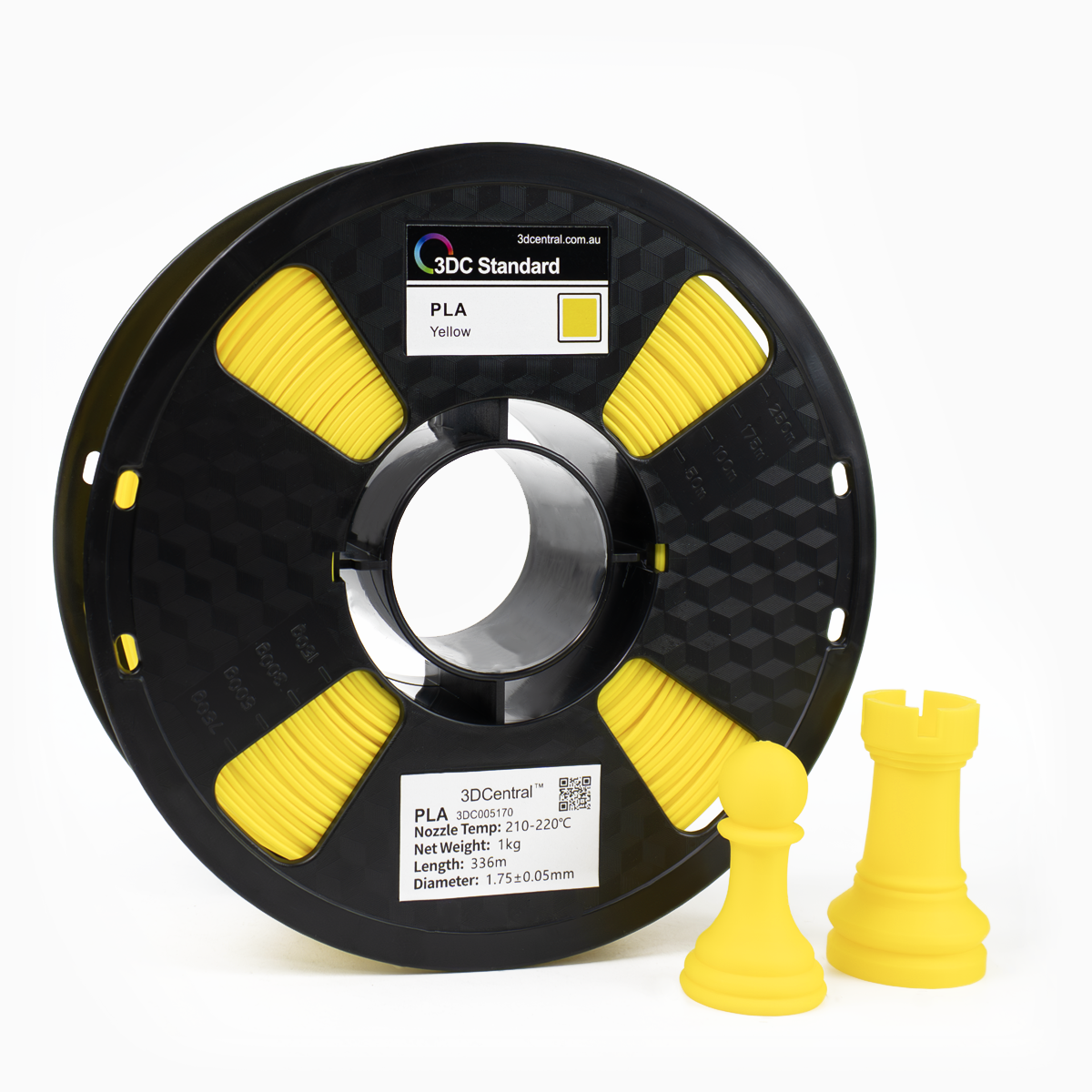 Spool of yellow 3D printing filament