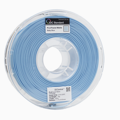 Matte baby blue 3D printer filament spool