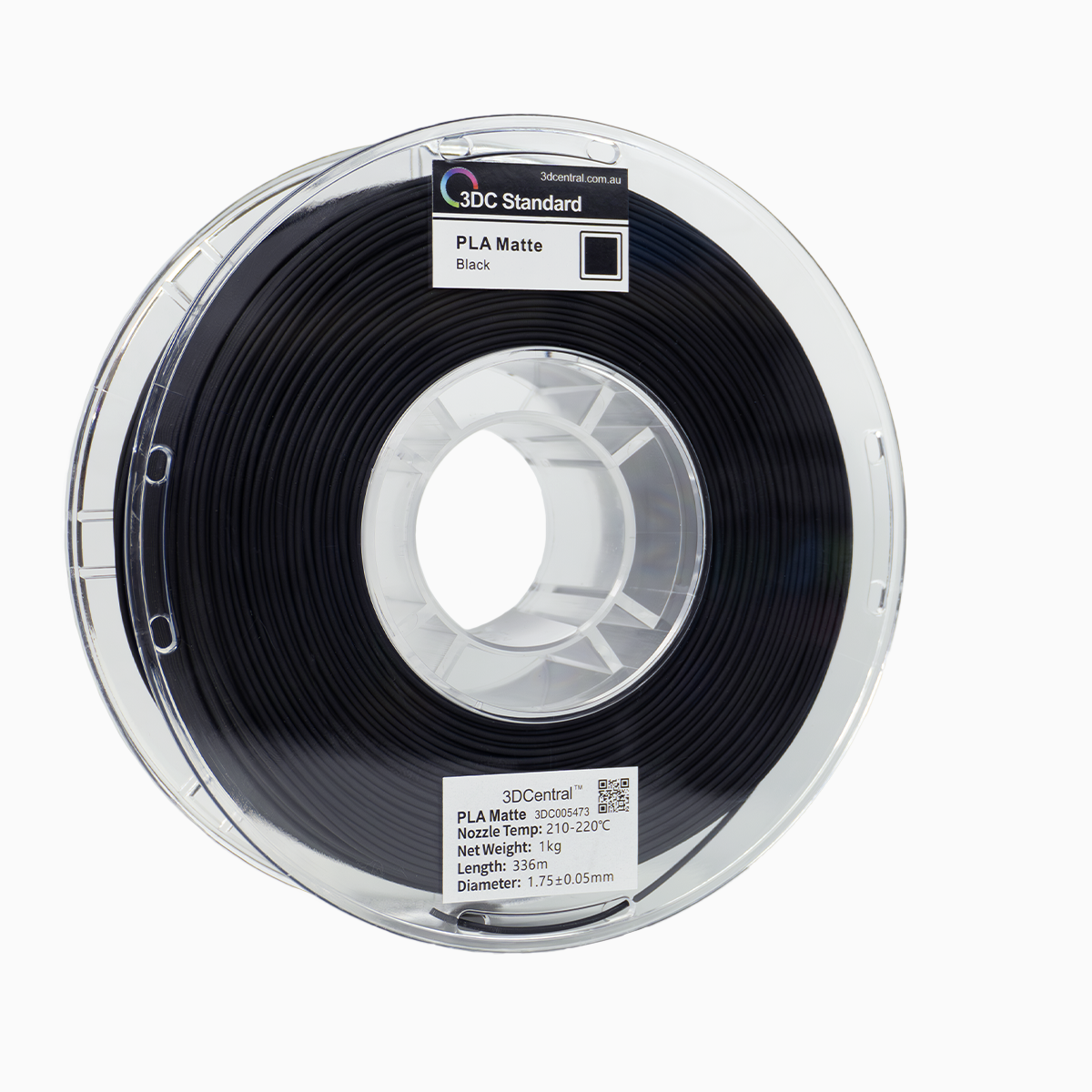Matte black 3D printer filament spool