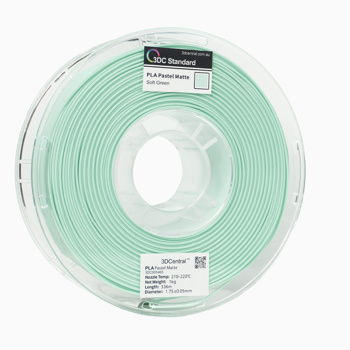 Matte soft green 3D printer filament spool