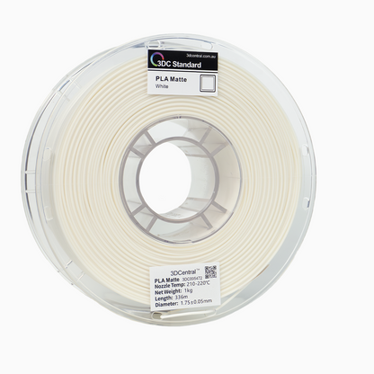 Matte white 3D printer filament spool