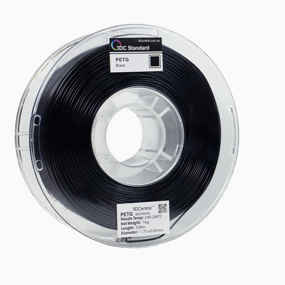 Standard PETG black 3D printer filament spool