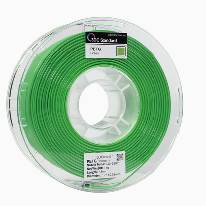 Standard PETG green 3D printer filament spool