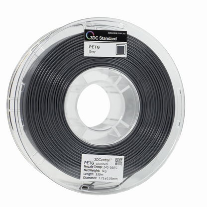 Standard PETG grey 3D printer filament spool