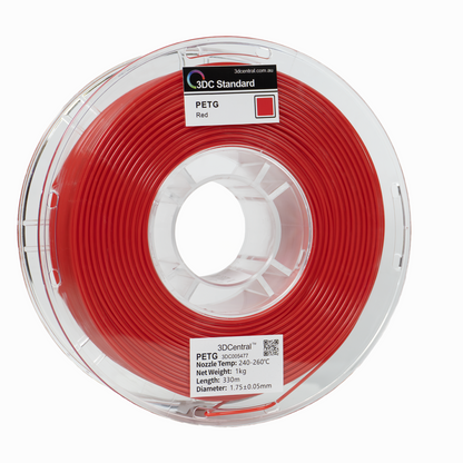 Standard PETG red 3D printer filament spool