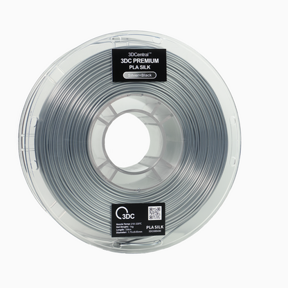Premium silver and black 3D printer filament spool